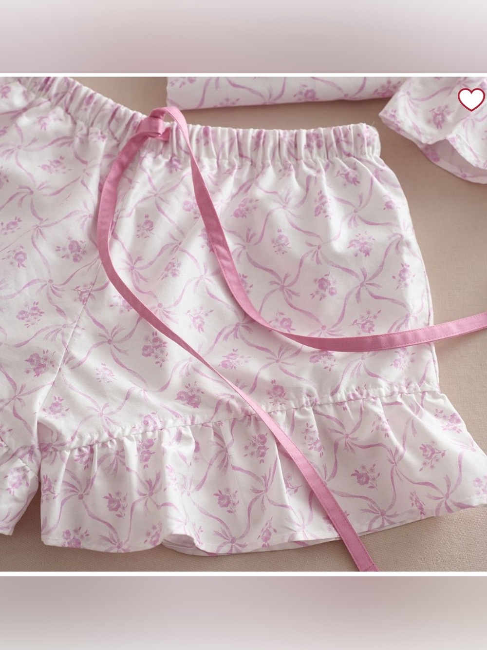 LoveShackFancy x Pottery Barn Teen Floral Trellis Sateen Pajama Short Pink S